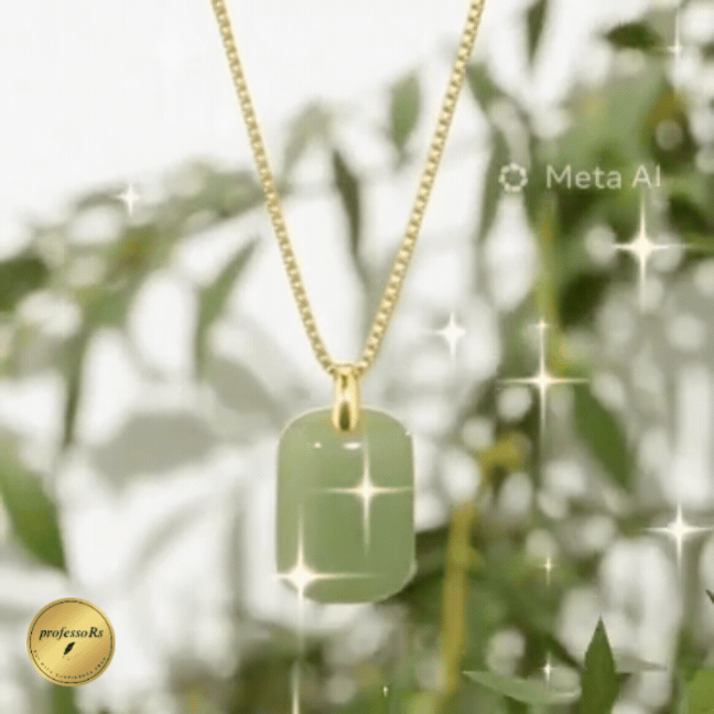 Green Natural Jade Necklace with Gold Plated Chain 💥 New Arrival in UAE