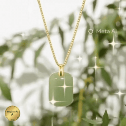 Green Natural Jade Necklace with Gold Plated Chain 💥 New Arrival in UAE