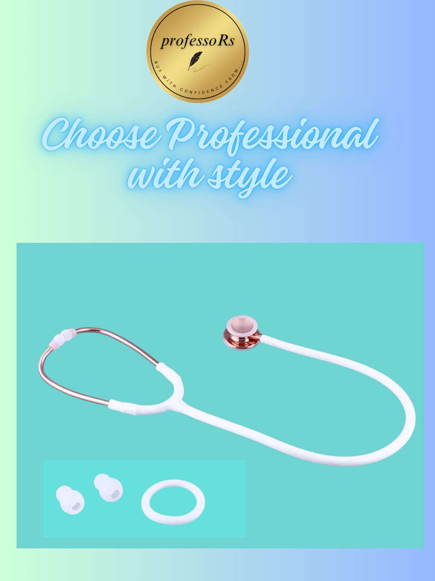 White Stethoscope- Professional Grade and Stylish