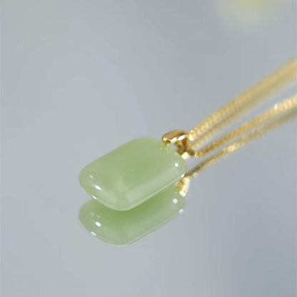 Green Natural Jade Necklace with Gold Plated Chain 💥 New Arrival in UAE
