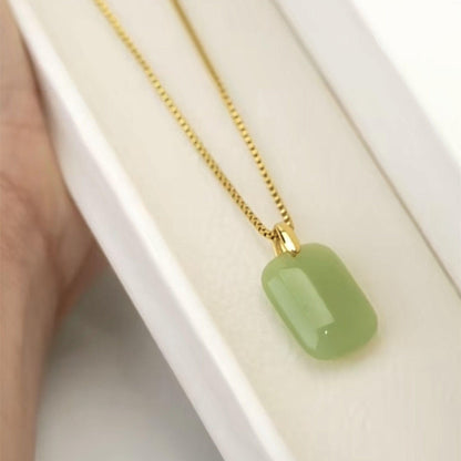 Green Natural Jade Necklace with Gold Plated Chain 💥 New Arrival in UAE