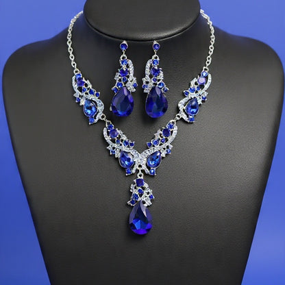 💎 Elegant Earrings & Necklace Set 💥 97 AED  (Blue)