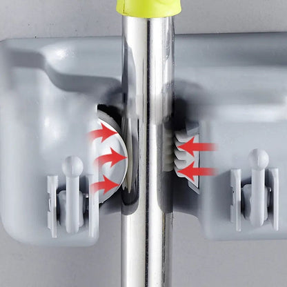 Magic Mop Holder, Multifunctional Broom Holder, ABS Mop Holder, Kitchen Bathroom Organizer Rack, Brush Broom Organizer Hanger, Household Mop Brush Hanger, 4 Position Broom And Mop Holder