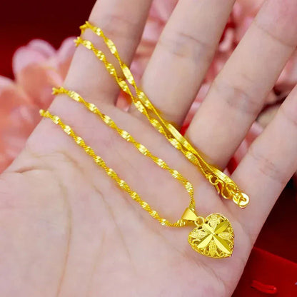 Gold Plated Heart Shape Necklace - 💥 Eid Discount 💥 79 to 73 AED